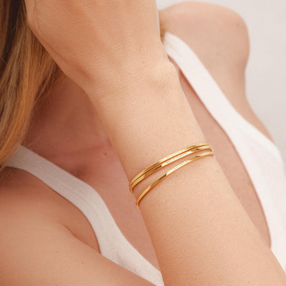Personalized Slim Cuff Bracelet
