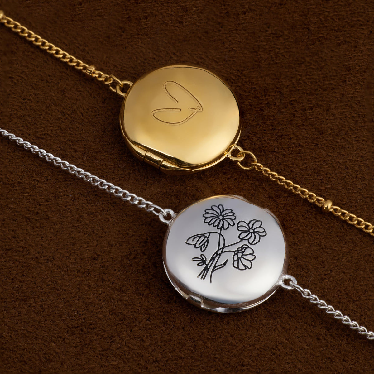 Personalized Round Locket Bracelet