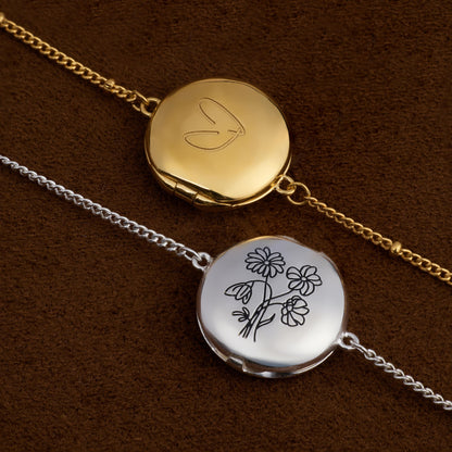 Personalized Round Locket Bracelet