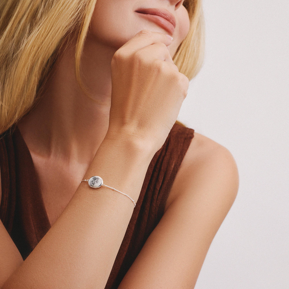 Personalized Oval Locket Bracelet