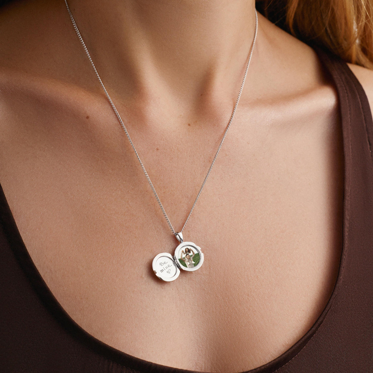 Personalized Round Locket Necklace