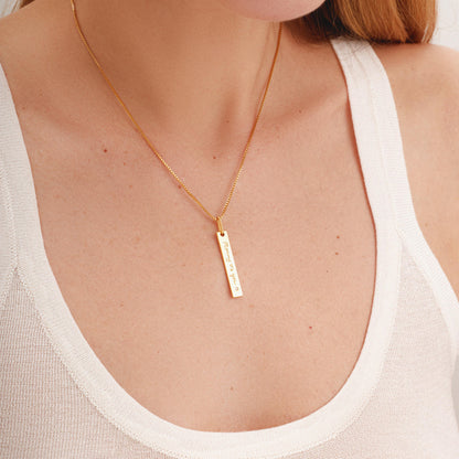 Tiny Square Initial Necklace