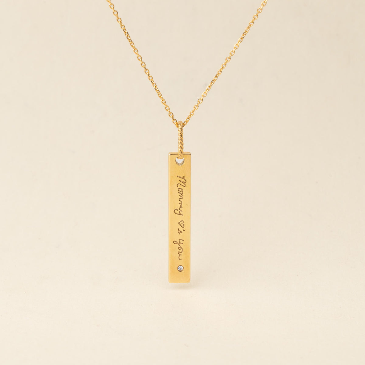 Tiny Square Initial Necklace