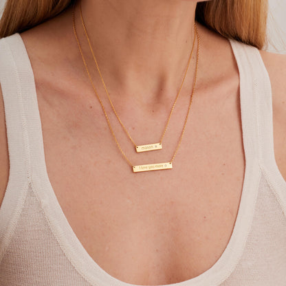 Custom Handwriting Bar Necklace
