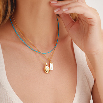 Tiny Square Initial Necklace