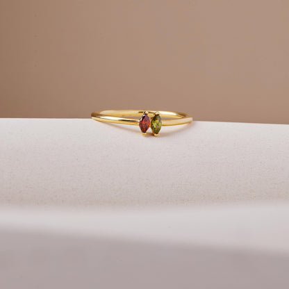 Custom Baguette Birthstone Ring