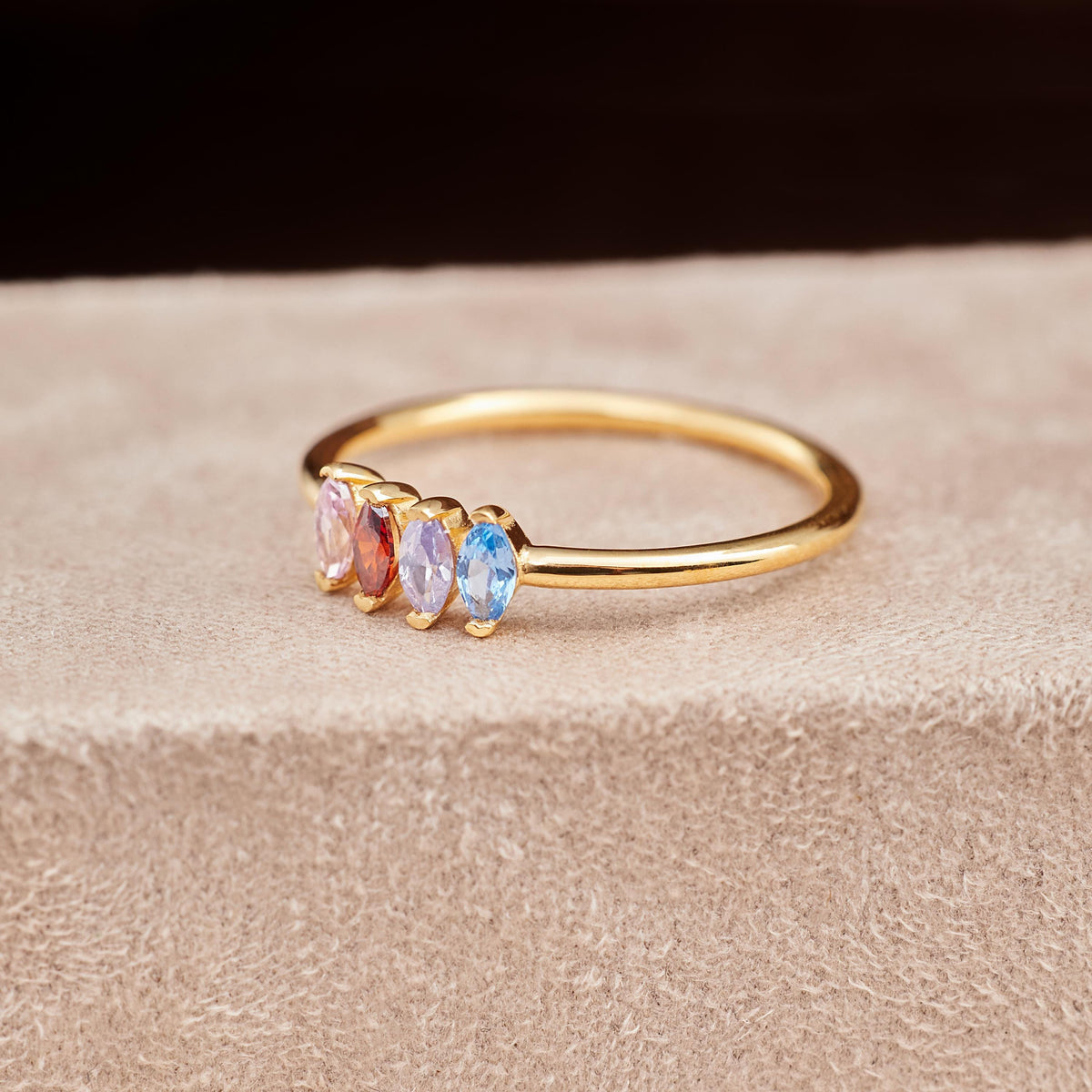 Custom Baguette Birthstone Ring