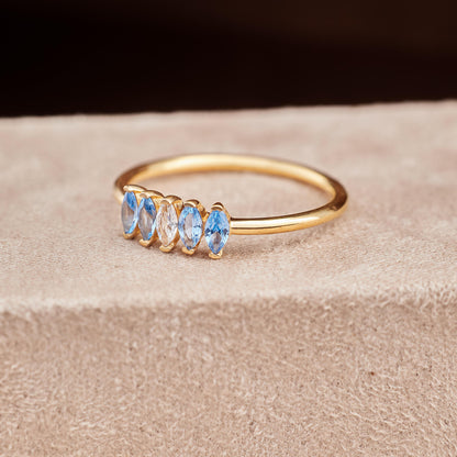 Custom Baguette Birthstone Ring