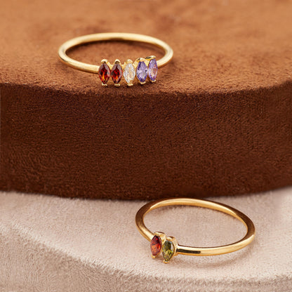 Custom Baguette Birthstone Ring