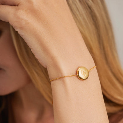 Personalized Round Locket Bracelet