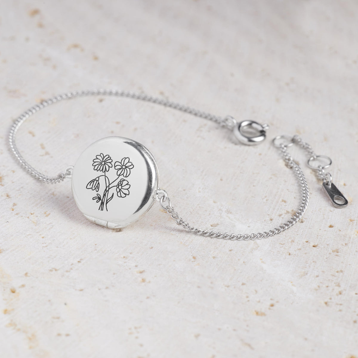 Personalized Round Locket Bracelet