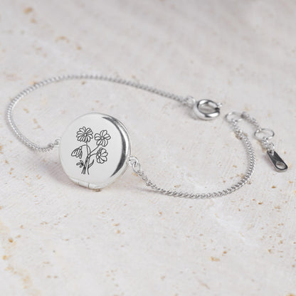 Personalized Round Locket Bracelet