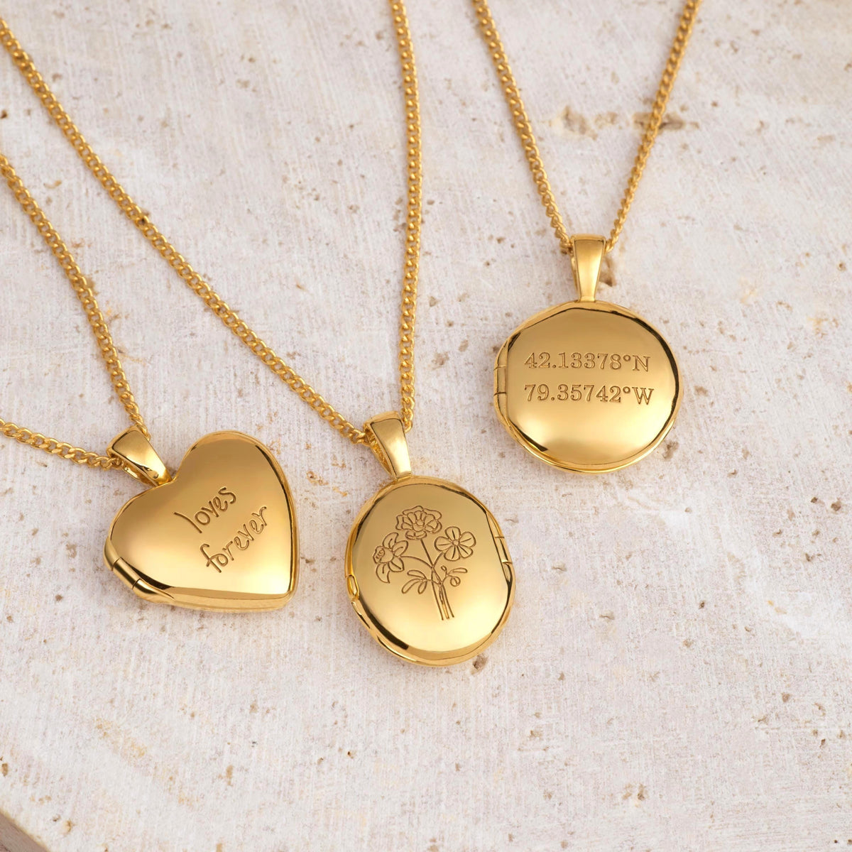 Personalized Round Locket Necklace