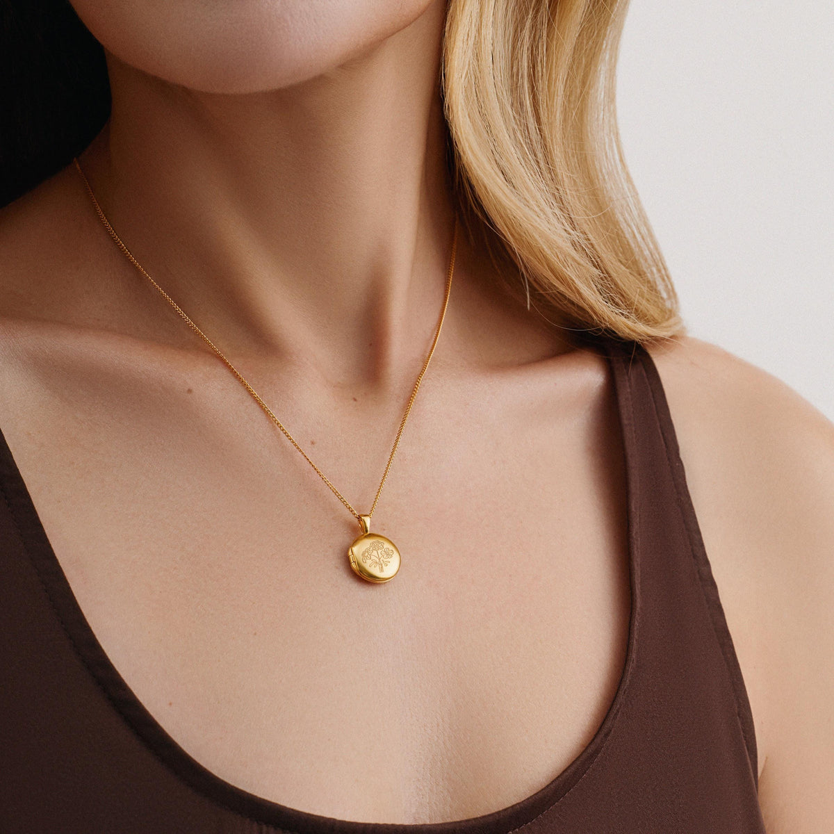 Personalized Round Locket Necklace