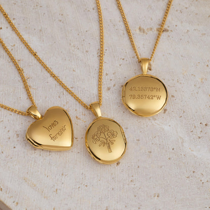 Personalized Heart Locket Necklace