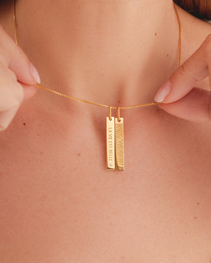 Tiny Square Initial Necklace