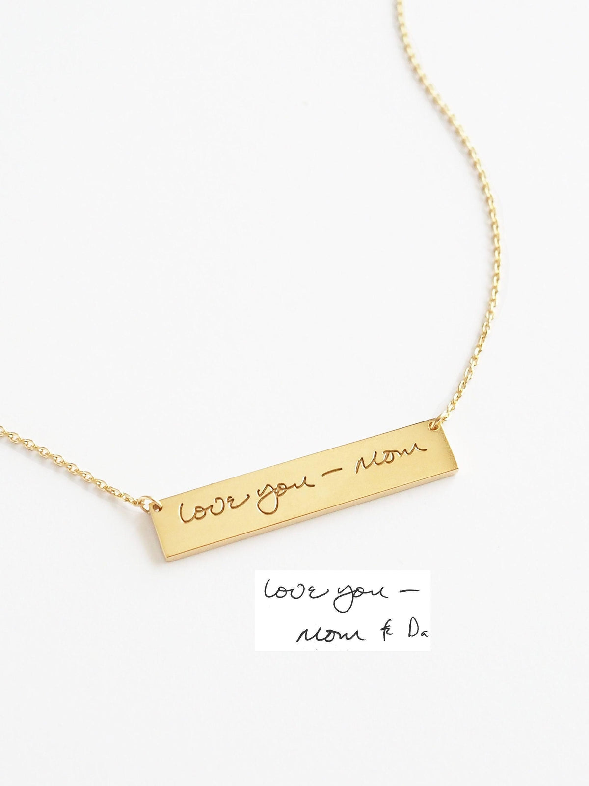 Custom Handwriting Bar Necklace