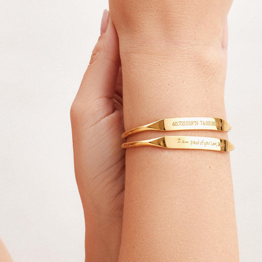Personalized Bar Cuff Bracelet