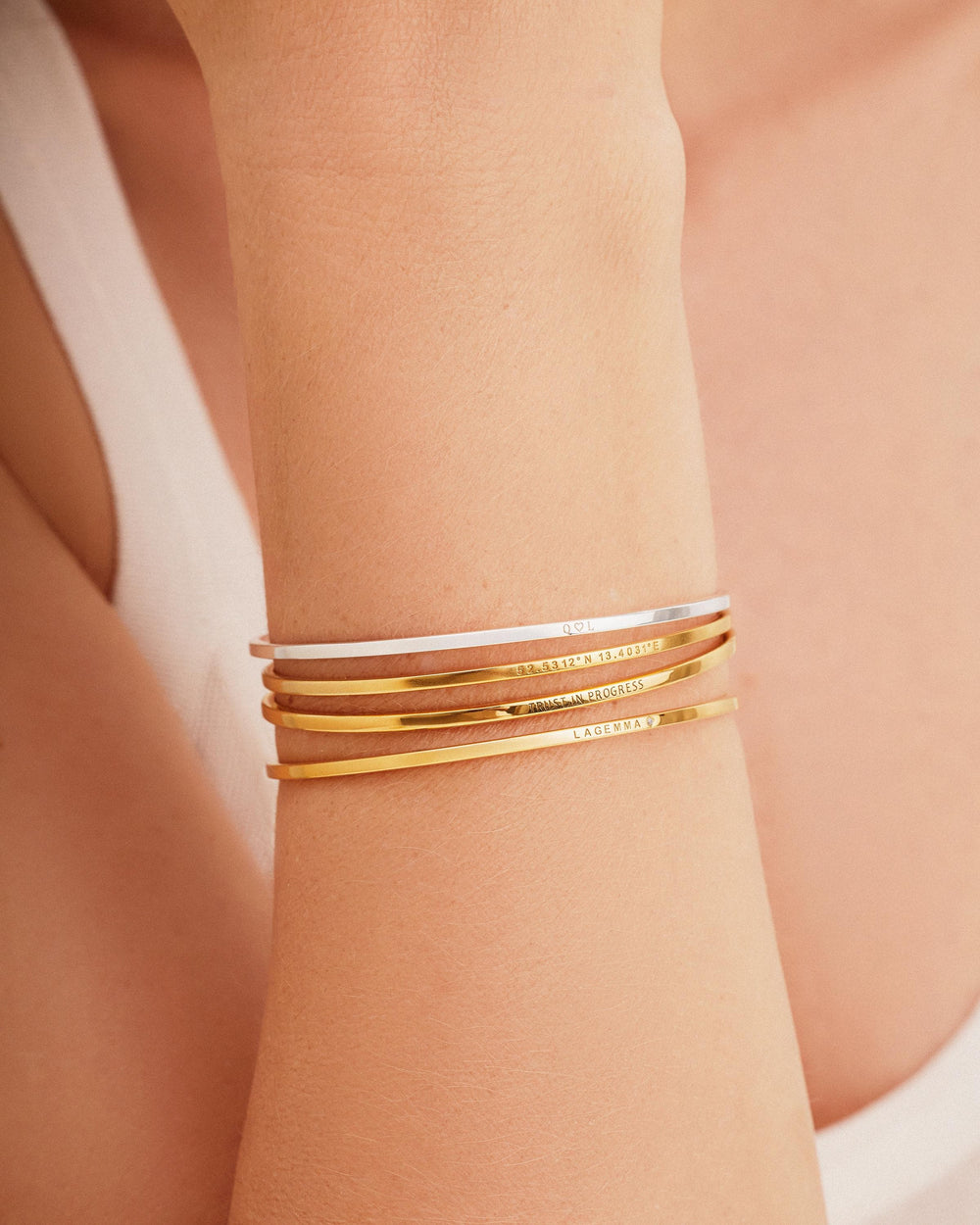 Personalized Slim Cuff Bracelet