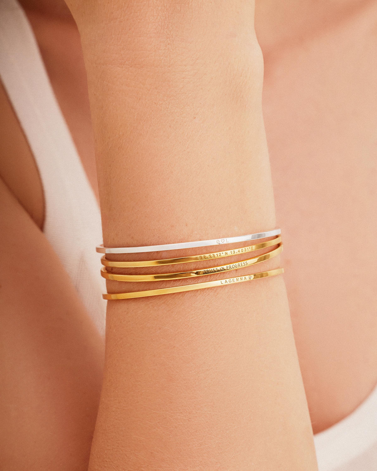 Personalized Slim Cuff Bracelet