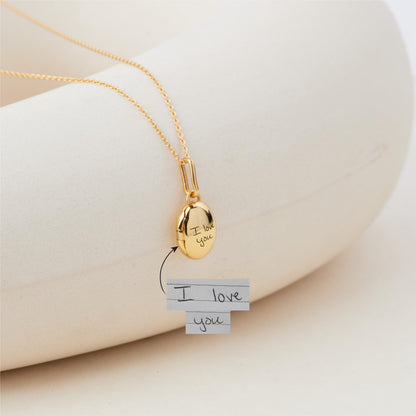 Small Oval Photo Locket Necklace