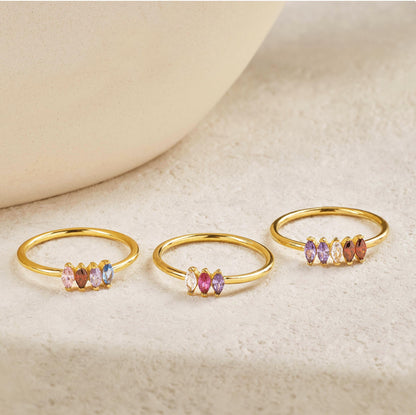 Custom Baguette Birthstone Ring
