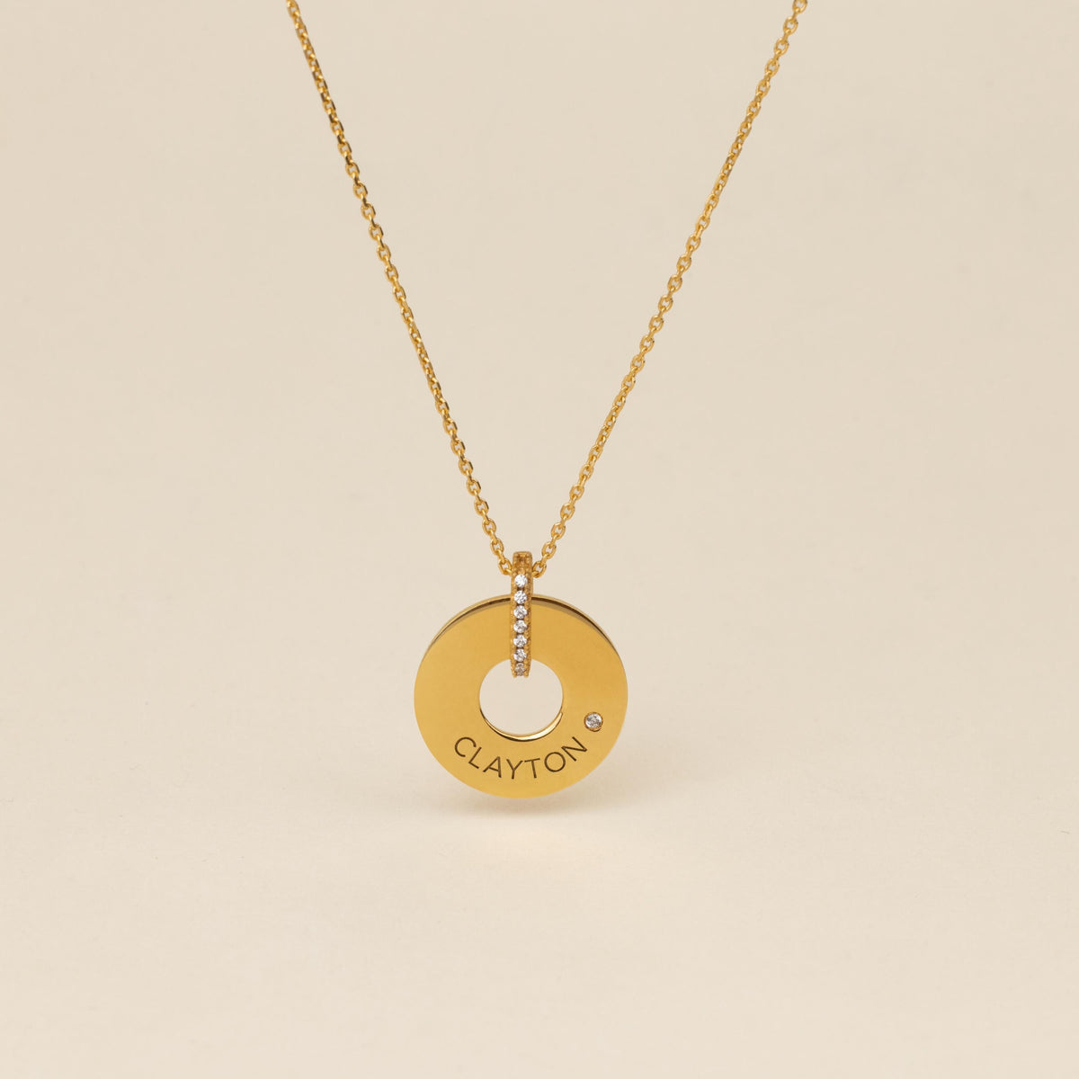 Custom Engraved Disc Necklace