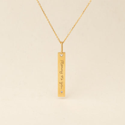 Personalized Handwriting Bar Necklace