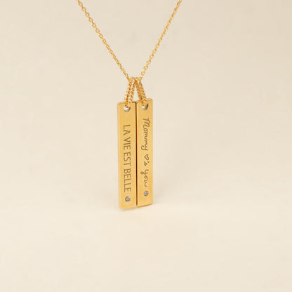 Personalized Handwriting Bar Necklace