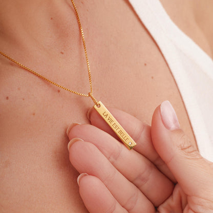 Personalized Handwriting Bar Necklace
