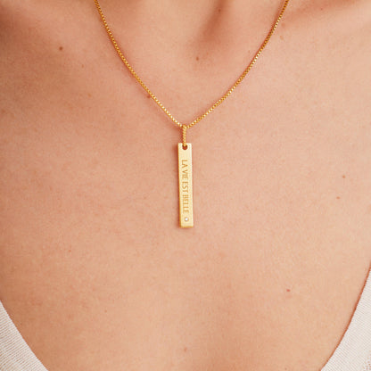 Personalized Handwriting Bar Necklace