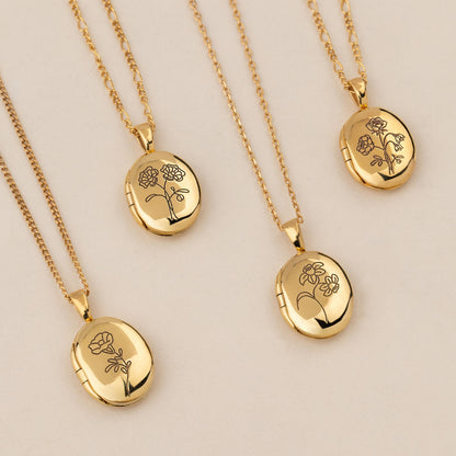 Personalized Oval Locket Necklace