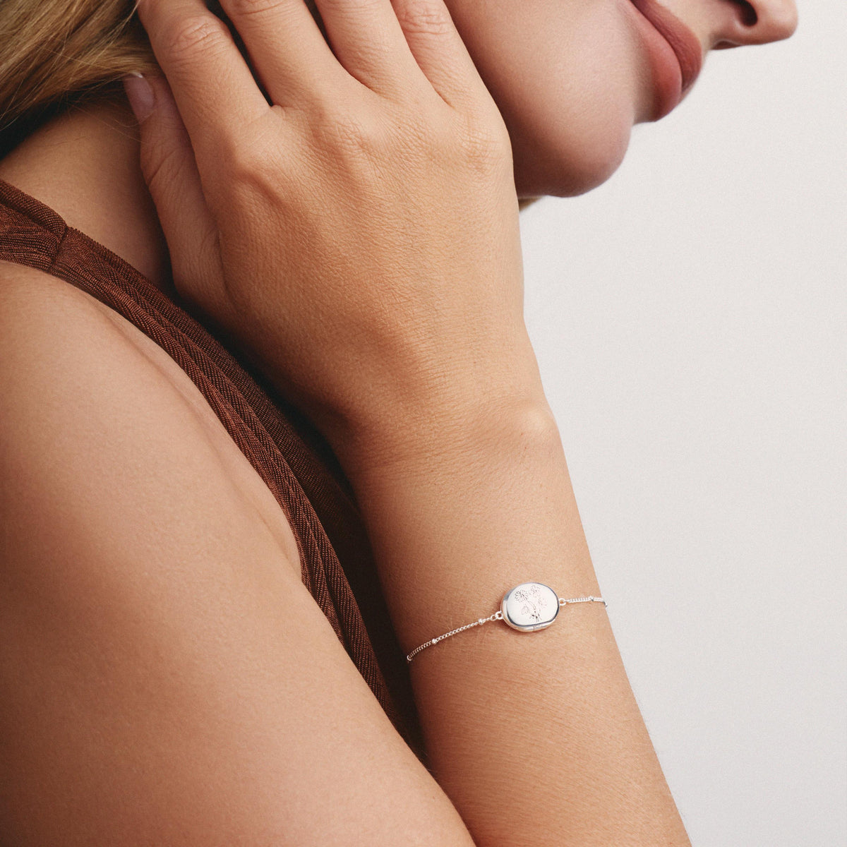 Heart Photo Locket Bracelet with Birthstone