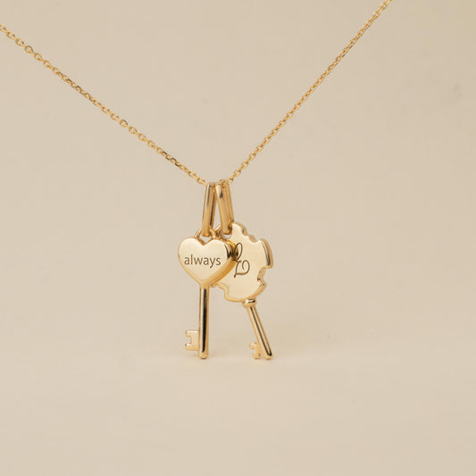 Mother Daughter Key Necklace