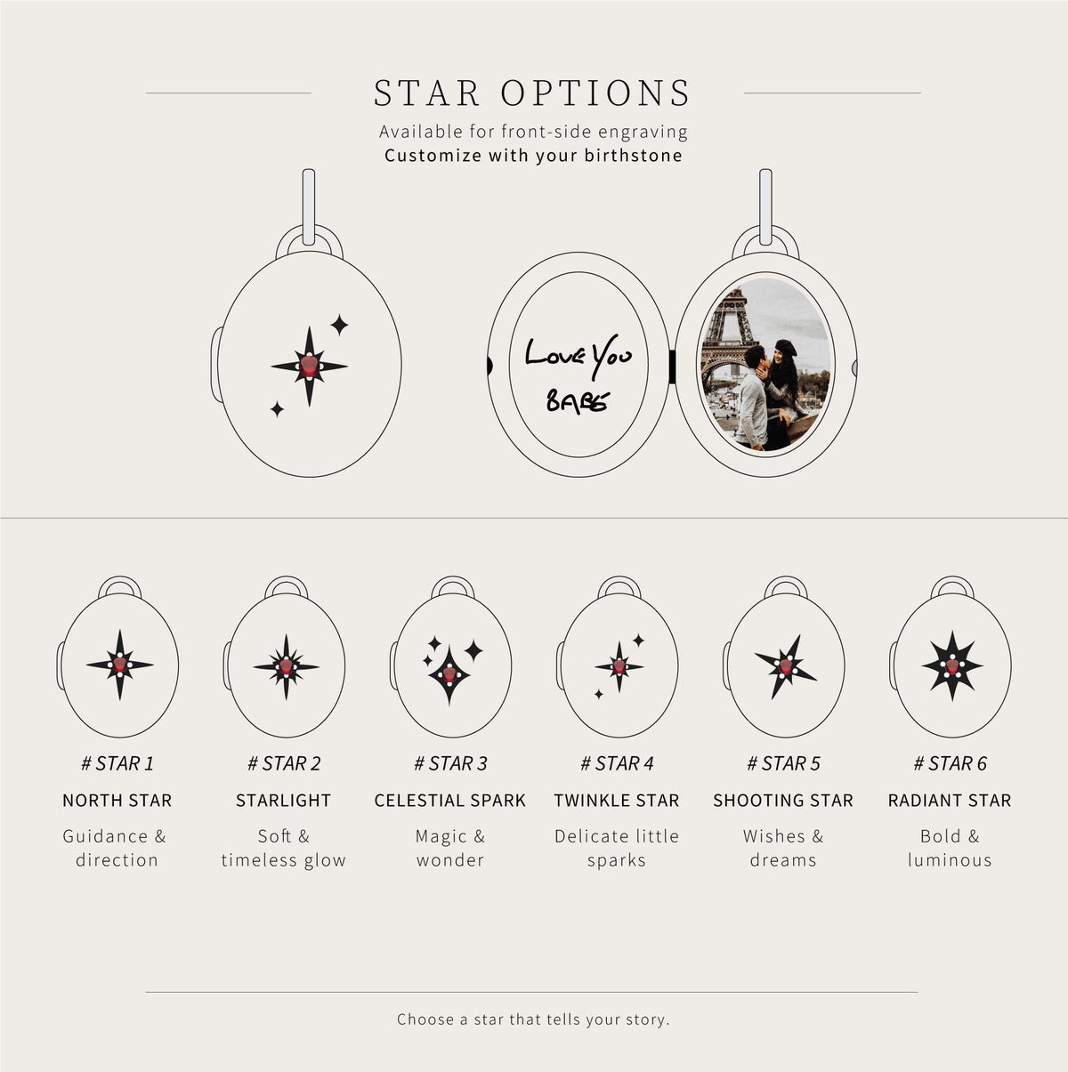 Personalized Star Locket Necklace