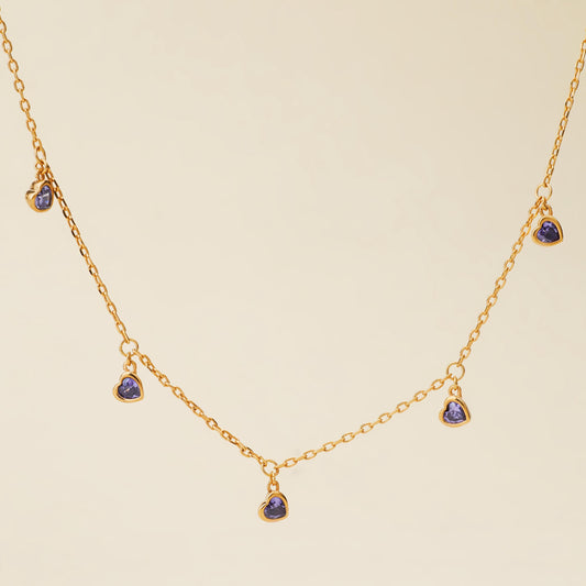 Personalized Birthstone Heart Necklace