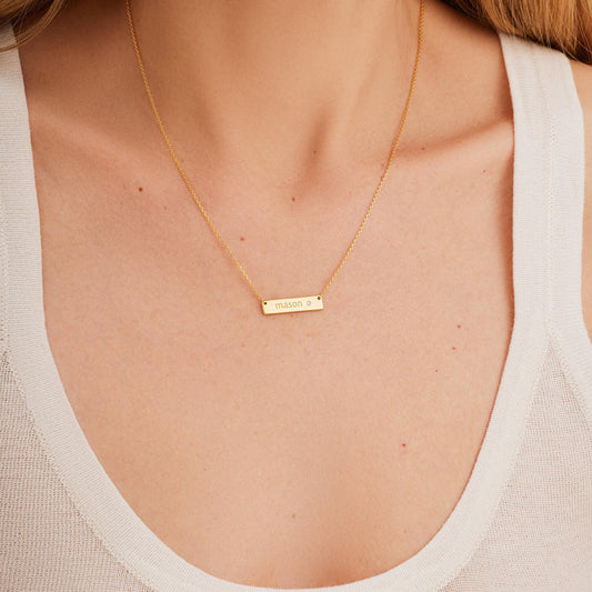 Personalized Handwriting Bar Necklace