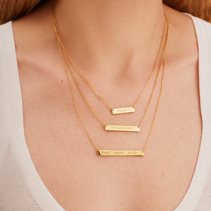 Personalized Handwriting Bar Necklace