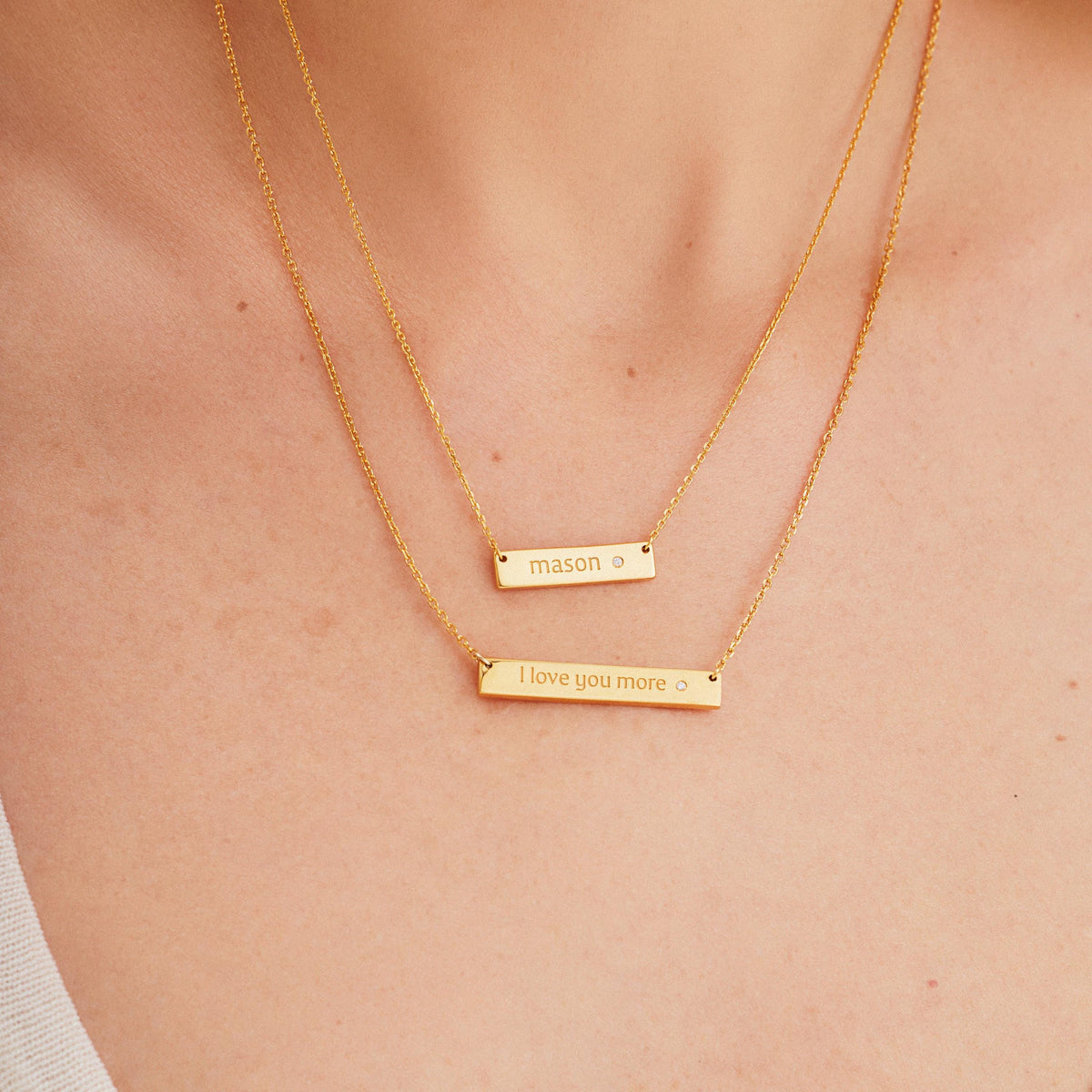 Personalized Handwriting Bar Necklace