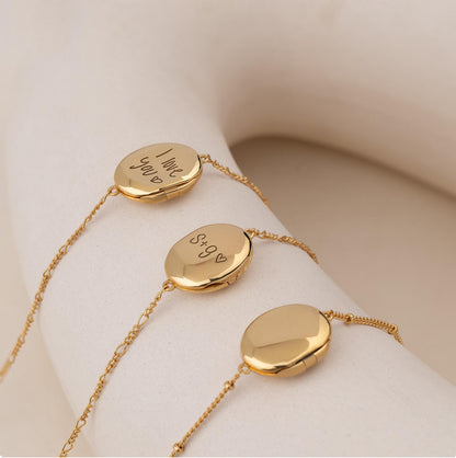 Personalized Oval Locket Bracelet