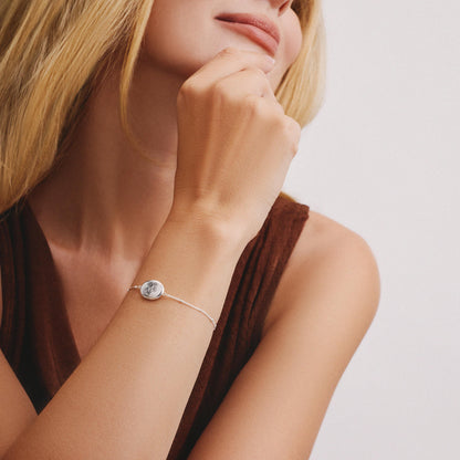 Heart Photo Locket Bracelet with Birthstone