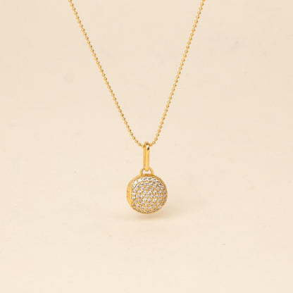Pave Circle Locket Necklace