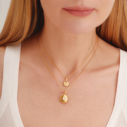 Personalized Halo Locket Necklace