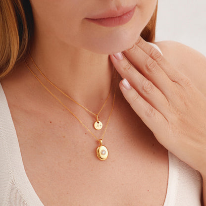 Personalized Halo Locket Necklace