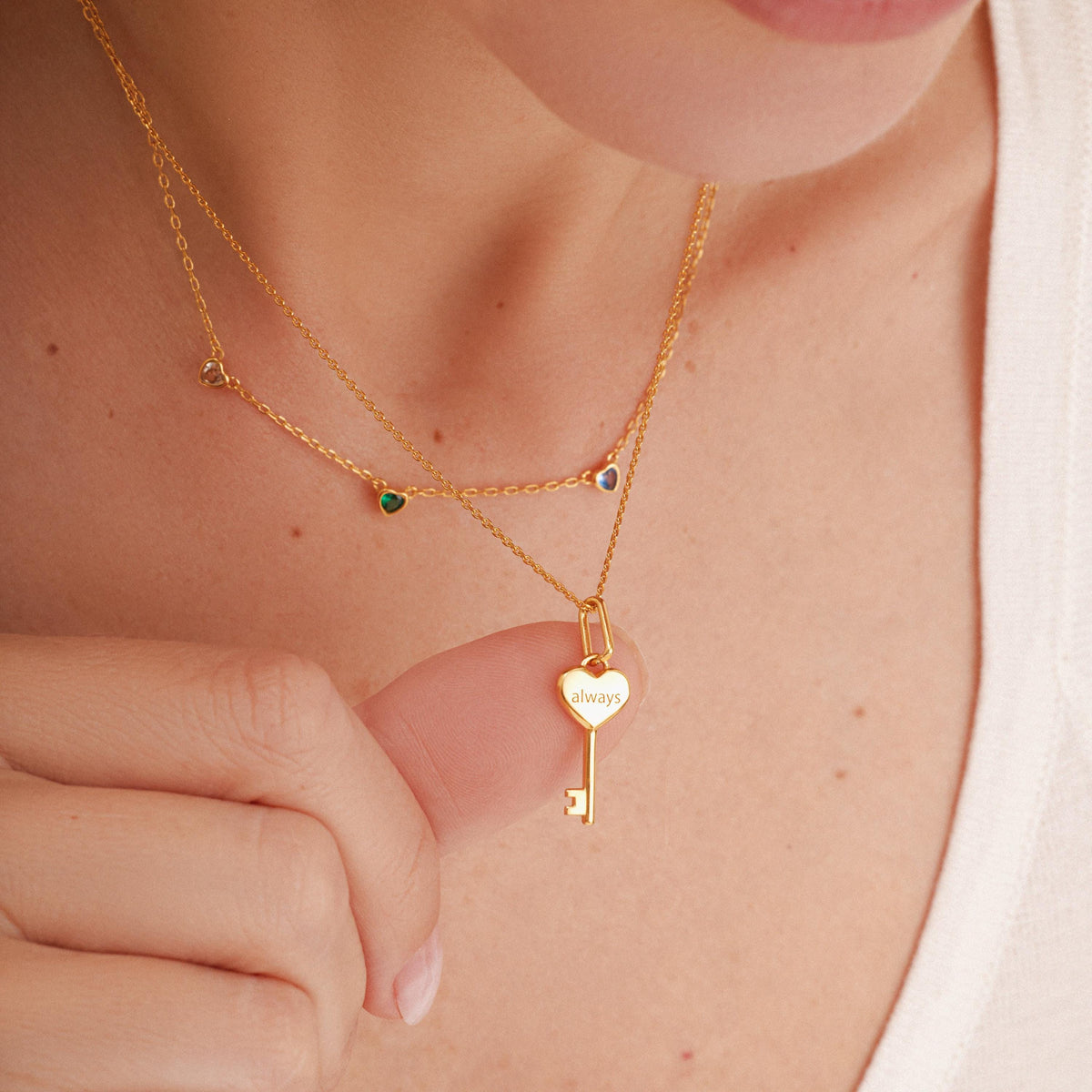 Best Friend Key Necklace
