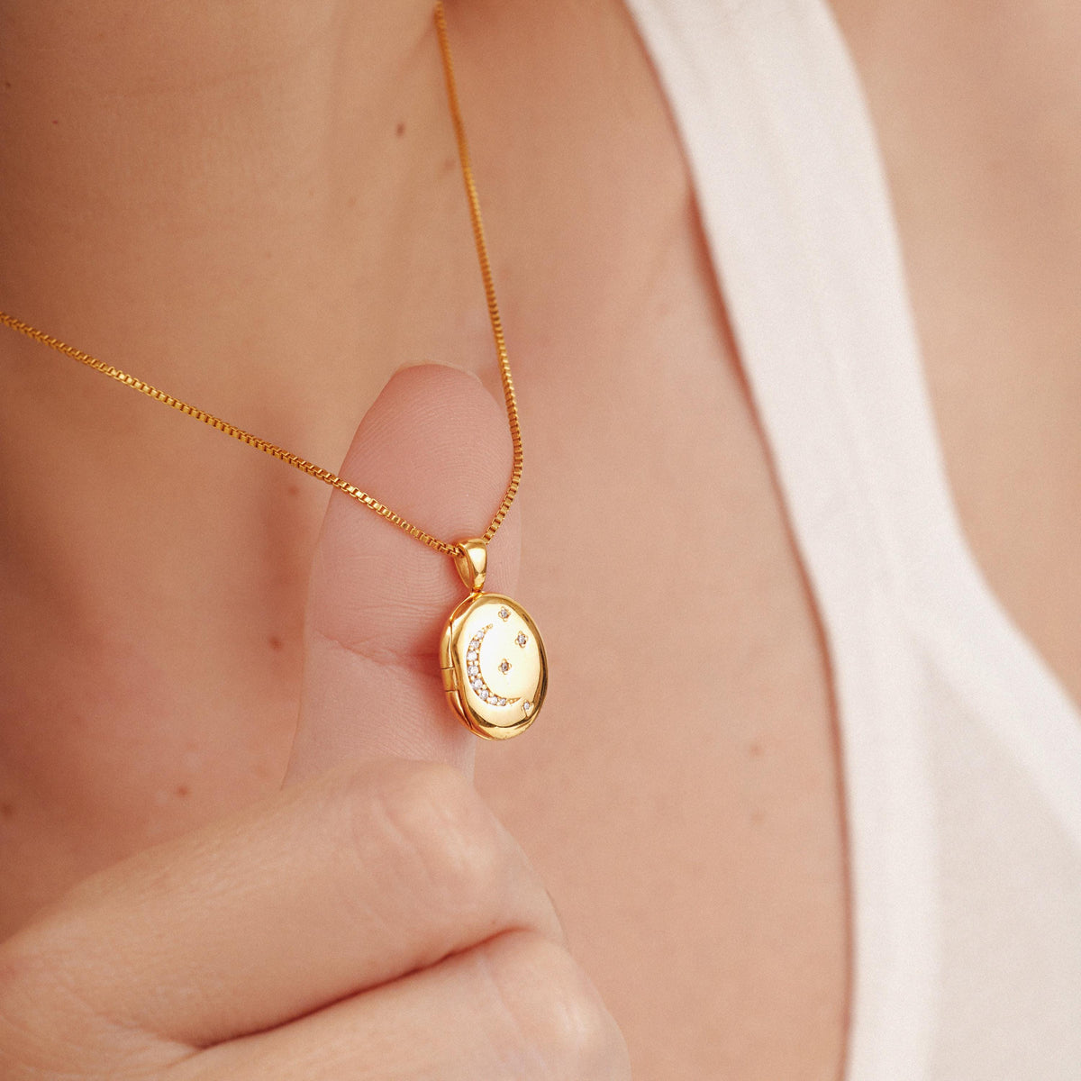 Moonlit Locket Necklace