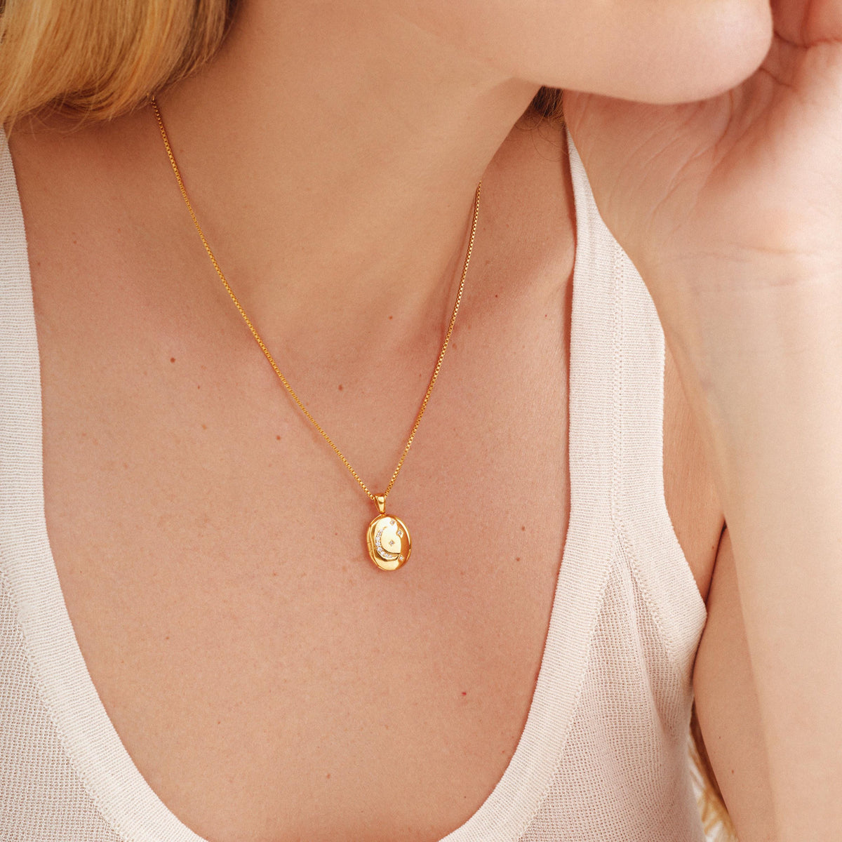 Moonlit Locket Necklace