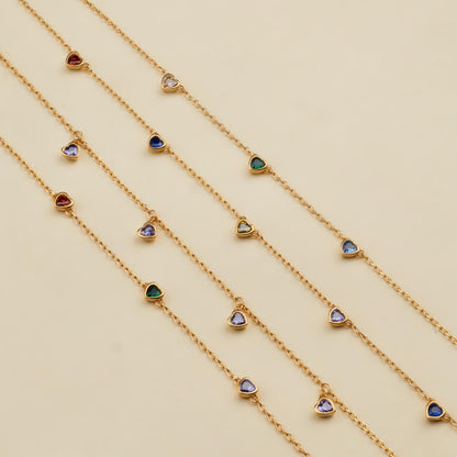 Personalized Birthstone Heart Necklace