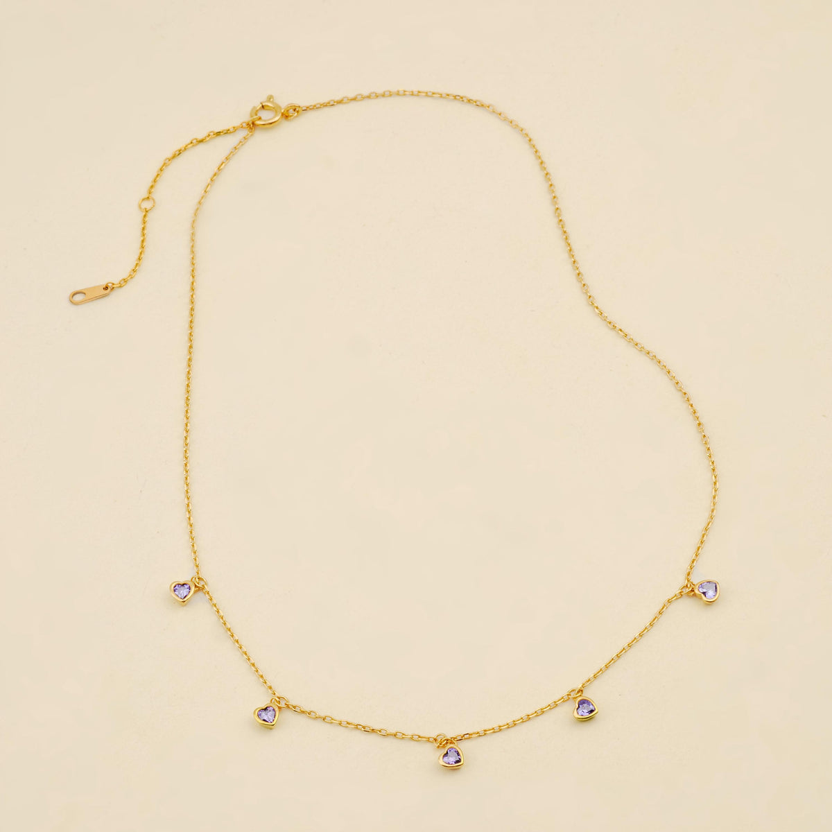 Personalized Birthstone Heart Necklace