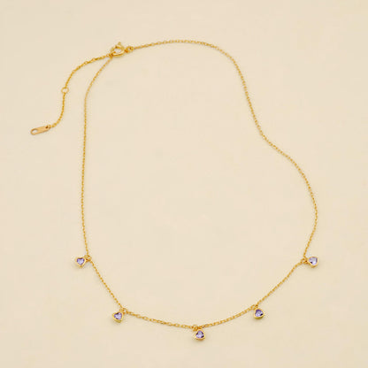 Personalized Birthstone Heart Necklace